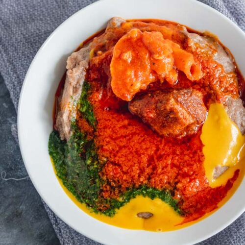 Abula (Ewedu, Gbegiri and Stew)