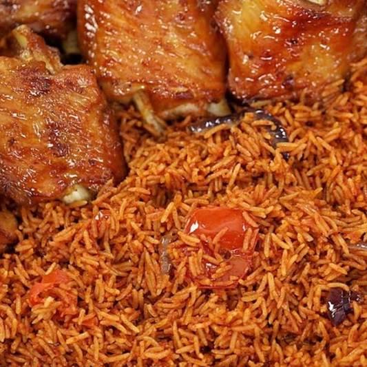 Smokey (Party) Jollof Rice with Chicken or Turkey