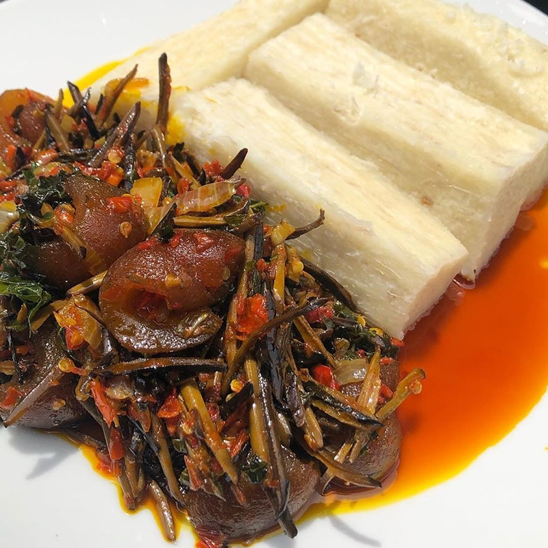 Yam and Ugba Sauce